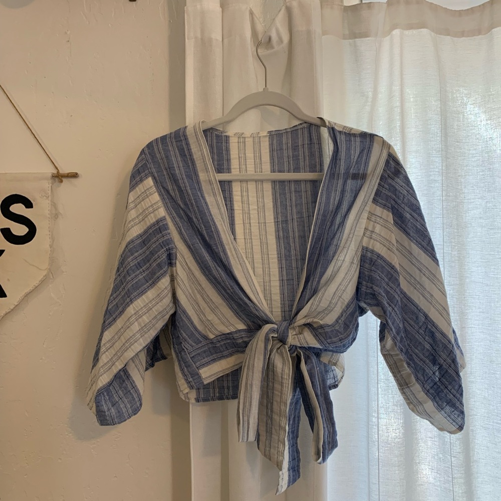 Blue tie top